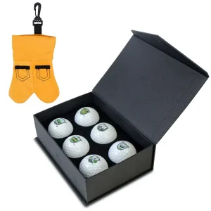 CRESTGOLF Factory Price Golf Ball Gift Sets with Golf Pouch Accessories Bag 6pcs Box Golf Ball Set Business Gift Accept Custom