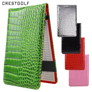 CRESTGOLF Fast Delivery Golf Scorecards Multi Color Crocodile Pattern PU Leather Golf Scorecard Holder Accept Customization