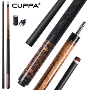 CUPPA Carbon Fiber Pool Cue Pro Taper Low Deflection Billiard Cue Radial Joint 12.5mm Tip Extension Club Tournament High Quality
