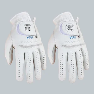 Cabretta Leather Sports Golf Glove White Soft Genuine Breathable Lightweight Quick Drying Non Slip Adjustable Wrist Strap