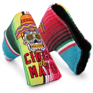 Canvas Golf Blade Putter Headcover with Skull Embroidery