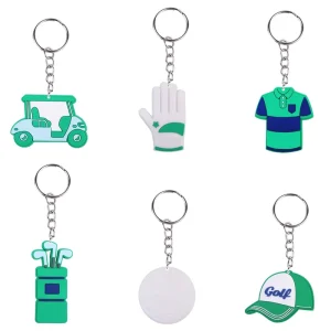 Carabiner Rubber UV Printed Golf Decorated Key Chain Collection Corporate Events Everyday Use Backpack Accessories
