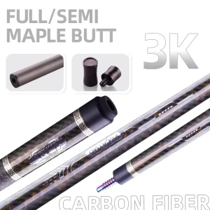 Carbon Fiber Cue Set Billiard Cue Seven-color Electroplated Stainless Steel Teeth Break Cue Low Deflection Customize Acceptable