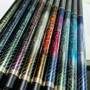 Carbon Fiber Pool Cue Stick with Carbon Fiber Shaft Low Deflection Stainless Steel Joint Split Diameters