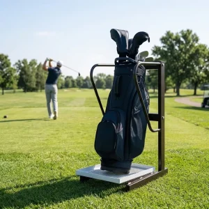 Carbon Steel Golf Bag Organizer, Powder-Coated Rustproof Black, Quick Assembly, Custom