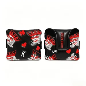 Cartoon Flamingo Golf Putter Head Cover Embroidery Waterproof Magnetic Thickened Square Design for Golf Club Protection