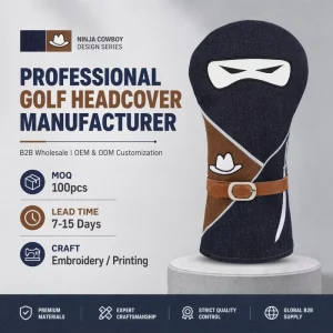 Cartoon Ninja Golf Driver Cover Suitable for 460CC Golf Club Covers Low MOQ Factory Custom Golf Club Head Cover