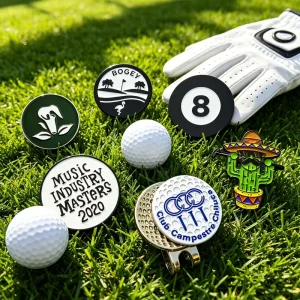 Casino Custom Poker Chip Blank White Accessory Metal Magnetic Golf Ball Marker Magnetic Hat Clip Holder Line Drawing Tool
