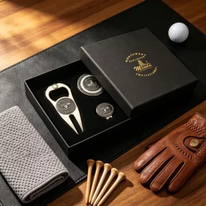 Character Divot Repair Tool With Ball Marker Switchblade Golf Divot Tool With Leather Box