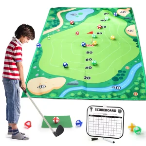 Children’s Extra Thick Durable Golf Game Mat Set Indoor Outdoor Use
