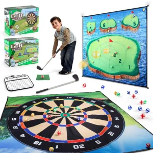 Children’s Golf Practice Mat Set Durable Indoor Outdoor Junior Training Golf Accessories Safe Kids Sports Game Equipment
