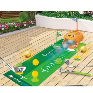 Children’s Indoor Sport Training Golf Toy Plastic Back Ball Machine for Kids’ Play