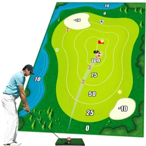 Chipping Golf Practice Mats Golf Game Training Mat Indoor Outdoor Games Kids Outdoor Play Equipment Stick Chip Golf Set