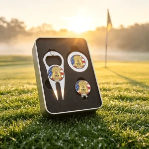 Classic Customized Manufacturing All Metal Enamel Ball Markers Set Box