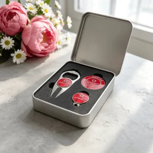 Classic Customized Manufacturing Metal China Supplier Golf Hat Ball Marker Set Box