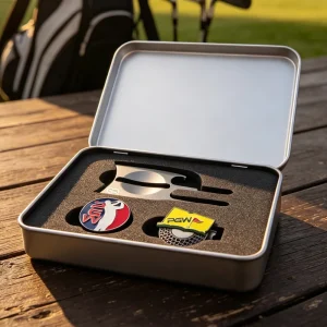 Classic Customized Manufacturing Zinc Alloy Gold Supplier Golf Tee Ball Marker Set