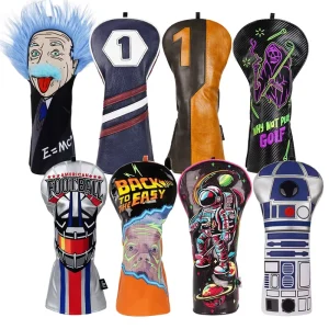 Classic Luxury Golf Accessories Driver Golf Headcover PU Leather Embroidery Golf Head Cover