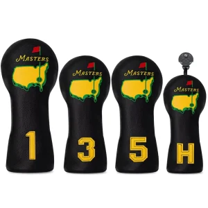 Classic Map Embroidery Customized Color Golf Club Head Covers Set PU Waterproof Elastic Self-Fixing Closure Custom Logo for