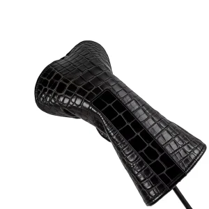 Classic PU Leather Golf Club Head Covers Custom Logo Black/White Driver Headcover