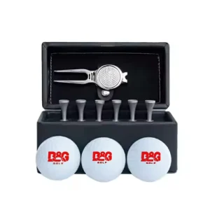Classic Wood Golf Gift Set Accessories with Box Including Ball Tee and Divot Tool