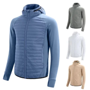 Clothing Factory Custom Men Lightweight Puffer Jacket Winter Thermal Running Jacket Hybrid Waterproof Down Coat for Golf Hiking