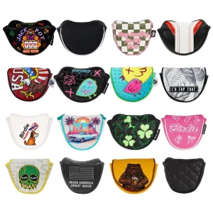 Clover Checkerboard Embroidery Golf Club Accessories Embroidery New Custom Mallet Putter Cover Golf Headcover