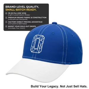 CollegeAthlete TwoTone ScreenPrint Oxford 6 Panel Vintage Baseball Cap Custom Embroidered Unisex Sporty Sports Street Style