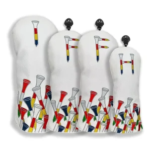 Color Nail Series Golf Club Head Cover Wooden Pole & Fairway Cap Universal Fit Large Medium Sizes PU Golf Sport