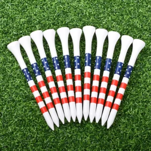 Colored Printed Flag Golf Tees Custom Bamboo Golf Tee