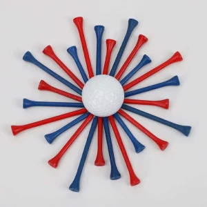 Colored Striped Bamboo Golf Tees Custom Printed Logo Multi Size Bulk Pack Eco Friendly Factory Direct
