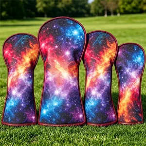 Colorfast Printed Golf Wood Head Cover for Driver, Fairway, and Hybrid Clubs