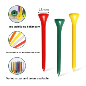 Colorful Plastic Golf Ball Tees Model PGK-F08 Various Sizes 42mm 54mm 70mm 83mm Outdoor Sports Course