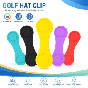 Colorful Silicone Golf Hat Clip 10 Colors Available Magnetic Ball Marker Holder Stylish Golf Accessories for Men and Women