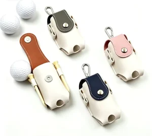 Colorful Waist Belt Golf Ball Storage Bag Durable PU Mini Golf Pouch Portable Keychain Golf Accessories for Men Women