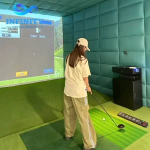 Commercial Indoor Golf Simulator with Laser Projector High Speed Camera System Golf Training Equipment