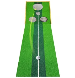 Compact Angle Adjustable Golf Training Aid Wood Base Golf Mat 0.5*3m/1.7*10ft Putting Green Mat for Golf Putting Chipping