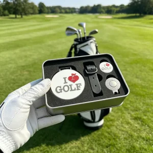 Complete Golf Gift Set Rose Gold Plated Brass Golf Bag Tag Magnetic Golf Ball Marker Bulk