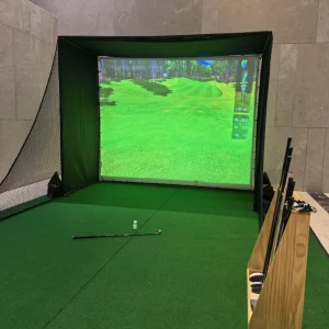 Complete Golf Simulator Enclosure Nets 10X8 ft Frame HD Impact Screen Kit Net for Indoor Outdoor Golf Practice