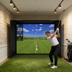 Complete Indoor Golf Hitting Cage with Frame for Training Projector Use Golf Simulator Enclosure Net