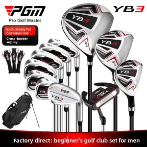 Complete Men’s Golf Club Set 11 Clubs Right Handed with Headcover and Bag Beginner Starter Set Graphite & Steel Shafts