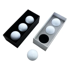 Corporate Golf Gift Set 3 Pcs White Black Custom Printed Golf Balls with Premium Gift Box for Golfers