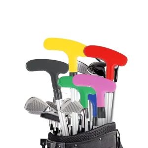 Cowhide Leather Universal Right Handed Golf Putter Stainless Steel Custom Logo Colorful Grips Black Red Blue Mini Disc