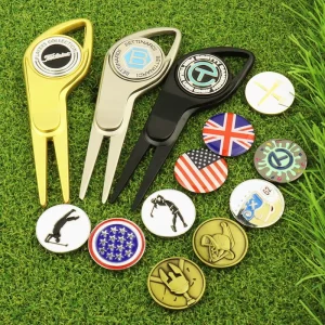 Creative Ball Marker Options Metal Wedge Shaped Golf Pitch Mark Repair Tool Golf Divot Repair Tools Golf Divot Tools