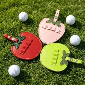 Creative Cute PU Leather Fruit shaped Golf Tee Holder Portable Lightweight Golf Tee Organizer As Ideal Gifts for Golf Lovers