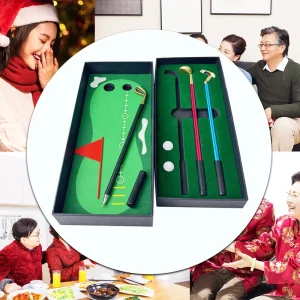 Creative Golf-Themed Gift Pen Set for Adults Kids Mini Club Ballpoint Pen with Promotional Tabletop Game