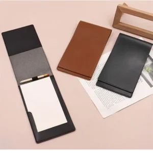 Creative Rectangular Golf Scorecard Holder Fan Scorebook PU Leather Pen Cover Paper Pad Notepad Holder