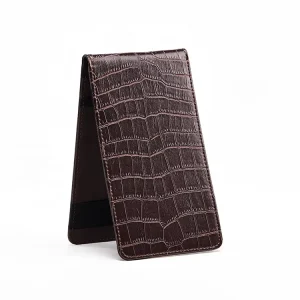 Crocodile Score Card Holders Golf Accessories Yardage Book Cover Set Personal Custom Logo PU Leather Golf Scorecard Holder