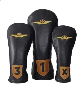 Cross Border Export Waterproof Golf Driver and Hybrid Club Head Covers PU Leather Durable Golf Accessories