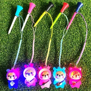 Cross-border Best-selling 83mm Golf Tees Glowing Ball Markers Cute Shiba Inu-patterned Tee Holders Anti-loss Cartoon Figurine