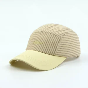 Curved Brim Custom Embroidered Outdoor Sports Cap Color Blocked 5 Panel Hat Striped Baseball Cap
